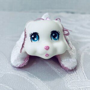 Hasbro 4" BABY PUPPY SURPRISE 1991 Pink & White Plush Sparkly Ears Pink Ribbon
